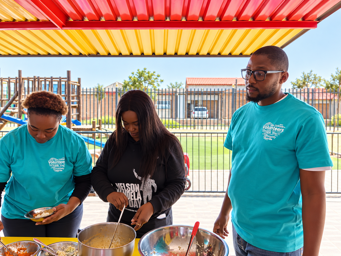 Serving meals on Mandela Day
